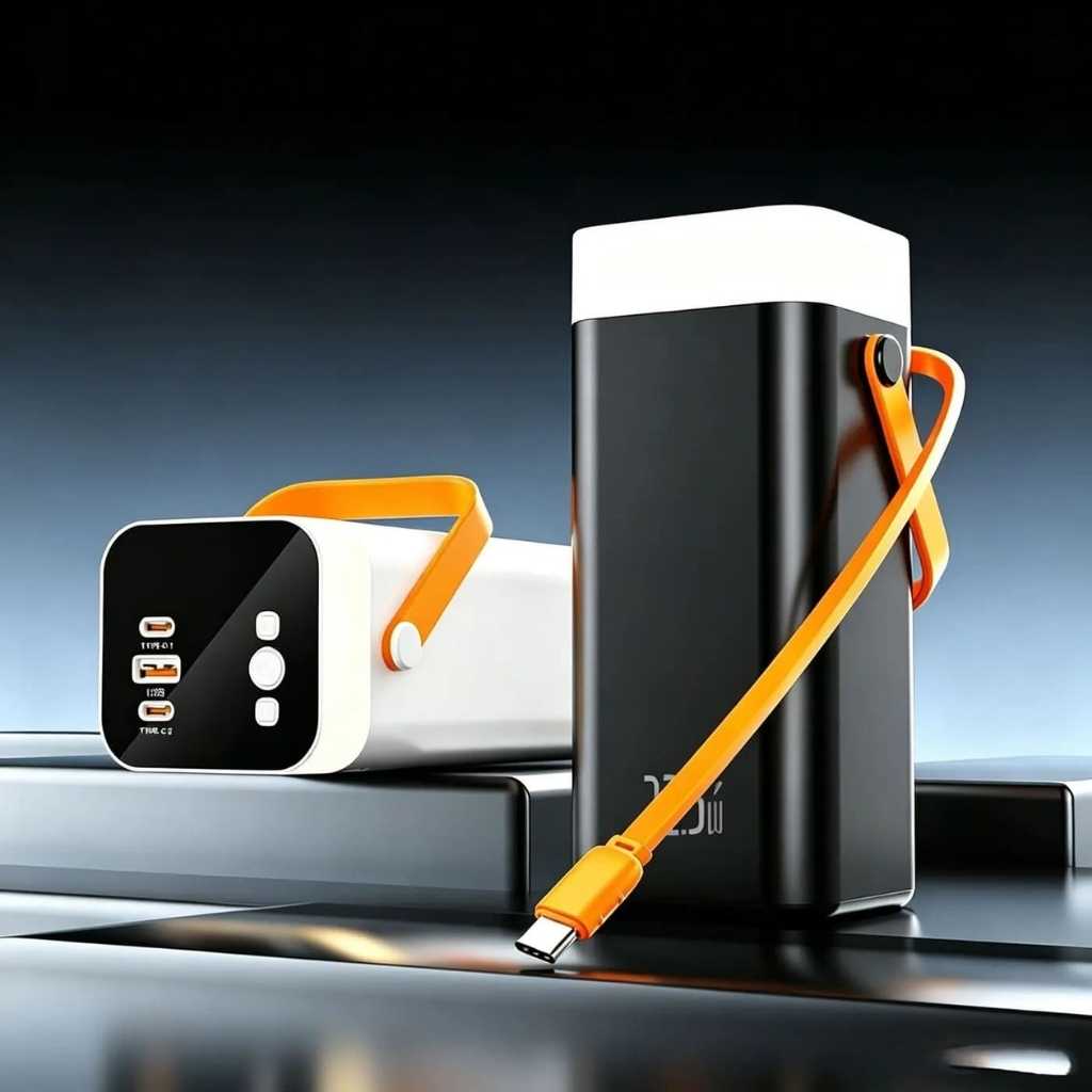 Velkokapacitní powerbanka P13 50 000 mAh s integrovaným USB-C kabelem a světlem